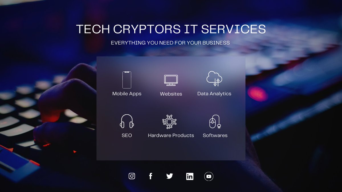 TechCryptors's tweet photo. Tech Cryptors - IT Company for Everything You Need - Websites, Applications, SEO, Data Analytics, Business Visualization, Softwares & Hardware 👨🏭👩💻💻🚀
#itservices #itcompany #websitedevelopment #websitedesign #websitetesting #application #applicationdevelopment #techcryptors https://t.co/gZ8nBdoRCX