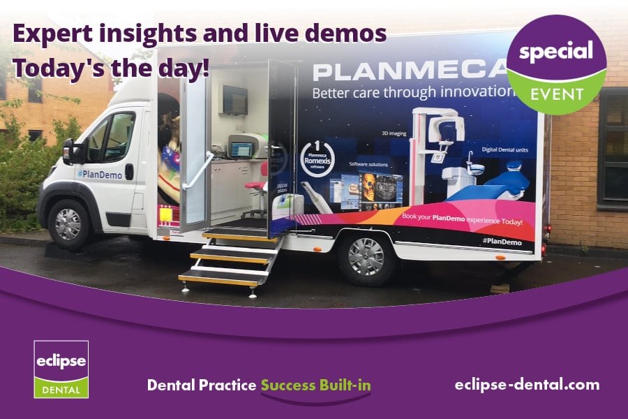 Eclipse_Dental's tweet image. Today's the day! The PlanDemo van is onsite at Eclipse Dental NOW (until 2:00pm). See the latest dental chairs and imaging technology. Complimentary food and drink! 😁 Find out more: eu1.hubs.ly/H06gkt20 #PlanDemo #Dentistry #Dentist #DentalTechnology #DentalTech