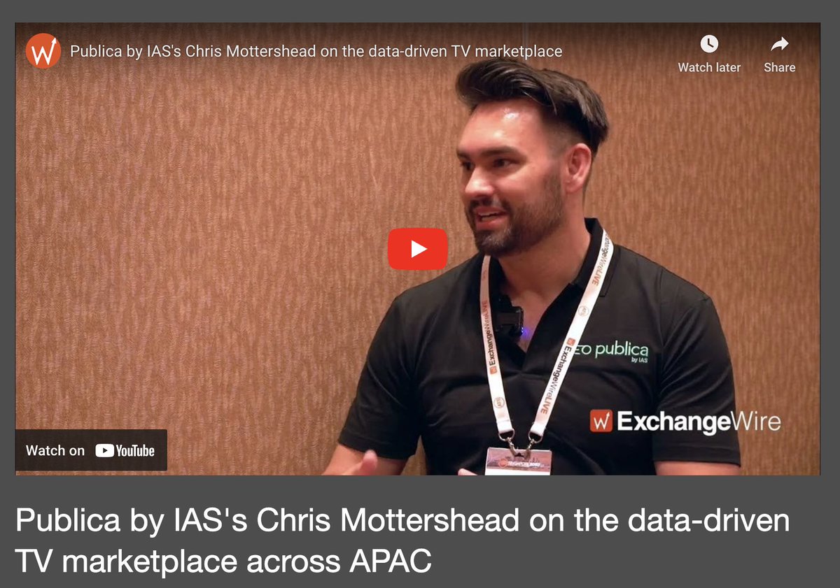 getpublica's tweet photo. How is the CTV market in APAC evolving, and what types of data and programmatic AdTech is driving its rapid growth?
A great Q&A here with Publica APAC lead Chris Mottershead & @exchangewire 🎬
▶️ https://t.co/4aDpMZC513
#CTV #AdServing #AVOD #FAST #SSAI https://t.co/9Z6GgslwOP
