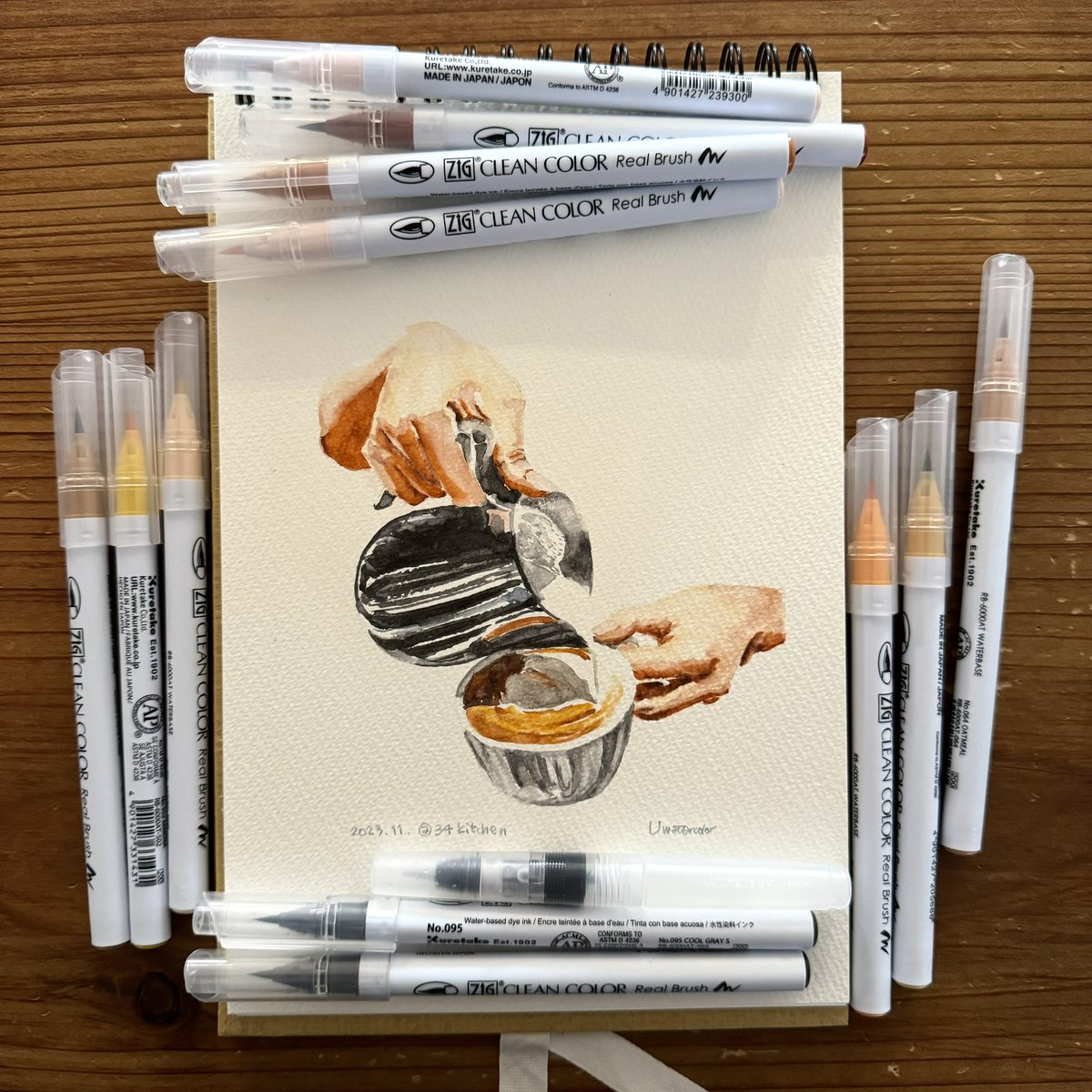 uwatercolor_uwc's tweet photo. Good Latte
#watercolor #uwatercolor #watercolorpainting #brushpendrawing #daily #drawing #painting #kuretakezig #kuretake #sketch #fashionsketch #doodle #紙とペン #アナログ #日常 #イラスト #絵 #日��系 #透明水彩
#cafelatte #latteart #steammilk #espresso https://t.co/SbOwv5bqSB