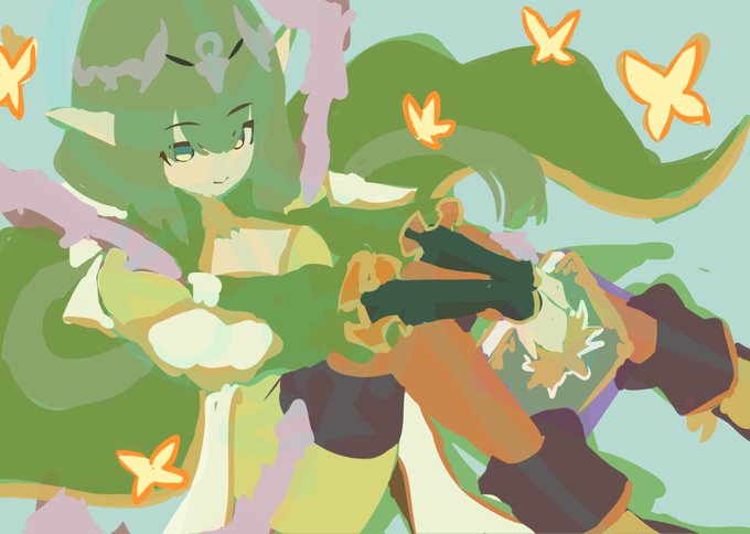 シルエットをもうちょいわかりやすくしてから線画(ラフの)を描くことにしてみます 