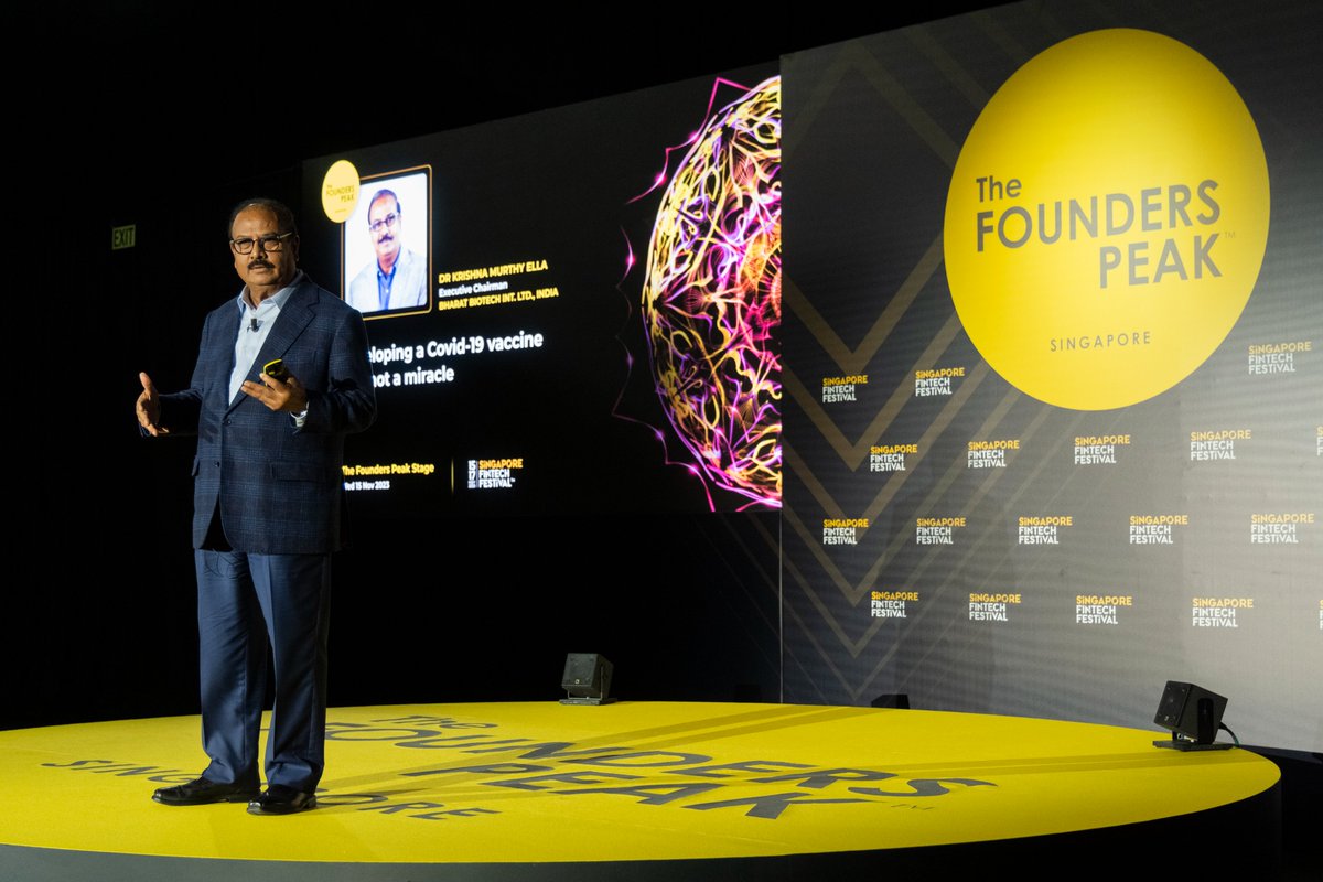 BharatBiotech's tweet photo. Dr. Ella shared his expertise at the @sgfintechfest
as a speaker at Founders Peak and panelist for Biotech: A Force for Good. Incredible discussions on leveraging #Fintech and #AI with professionals from leading companies #SGFinTechFest #FoundersPeak #BiotechForGood https://t.co/pyk69uB6gt