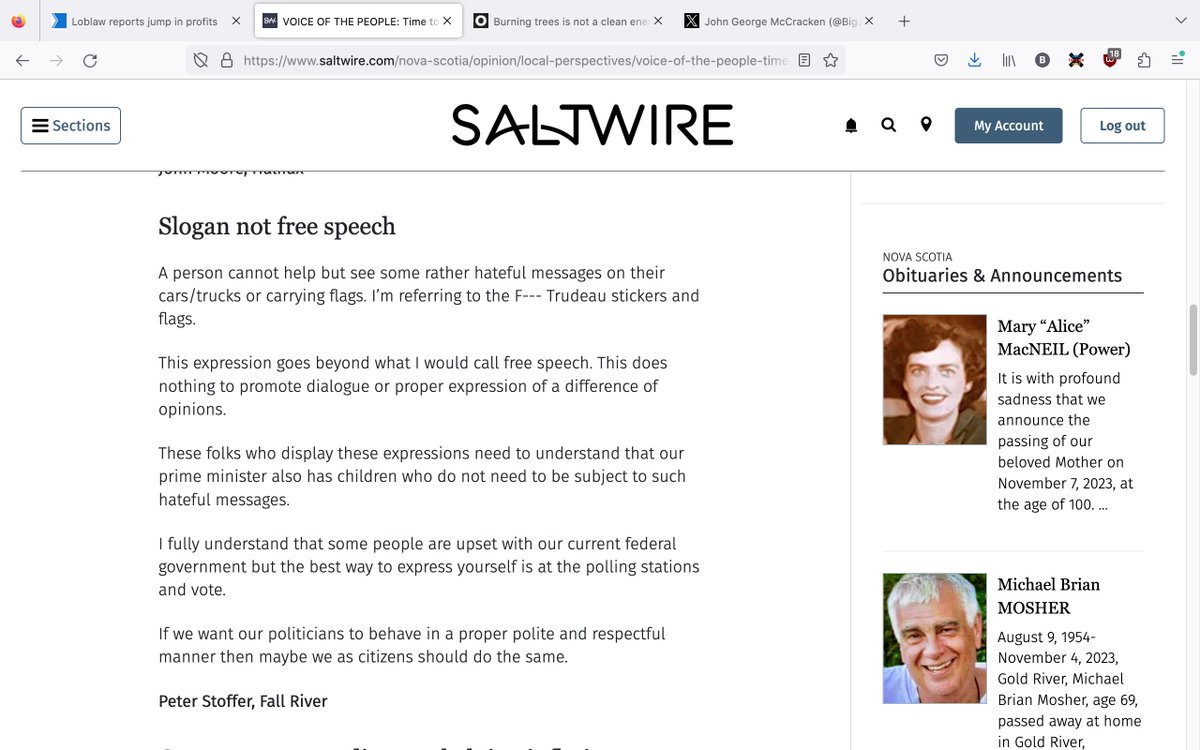 BigJMcC's tweet image. I'm no @JustinTrudeau fan, but as far as the #FuckTrudeau signs go, they are more a reflection of the intelligence level of the folks using them than anything.

I mean, that's the best you could come up with? #DarwinAwards saltwire.com/nova-scotia/op…