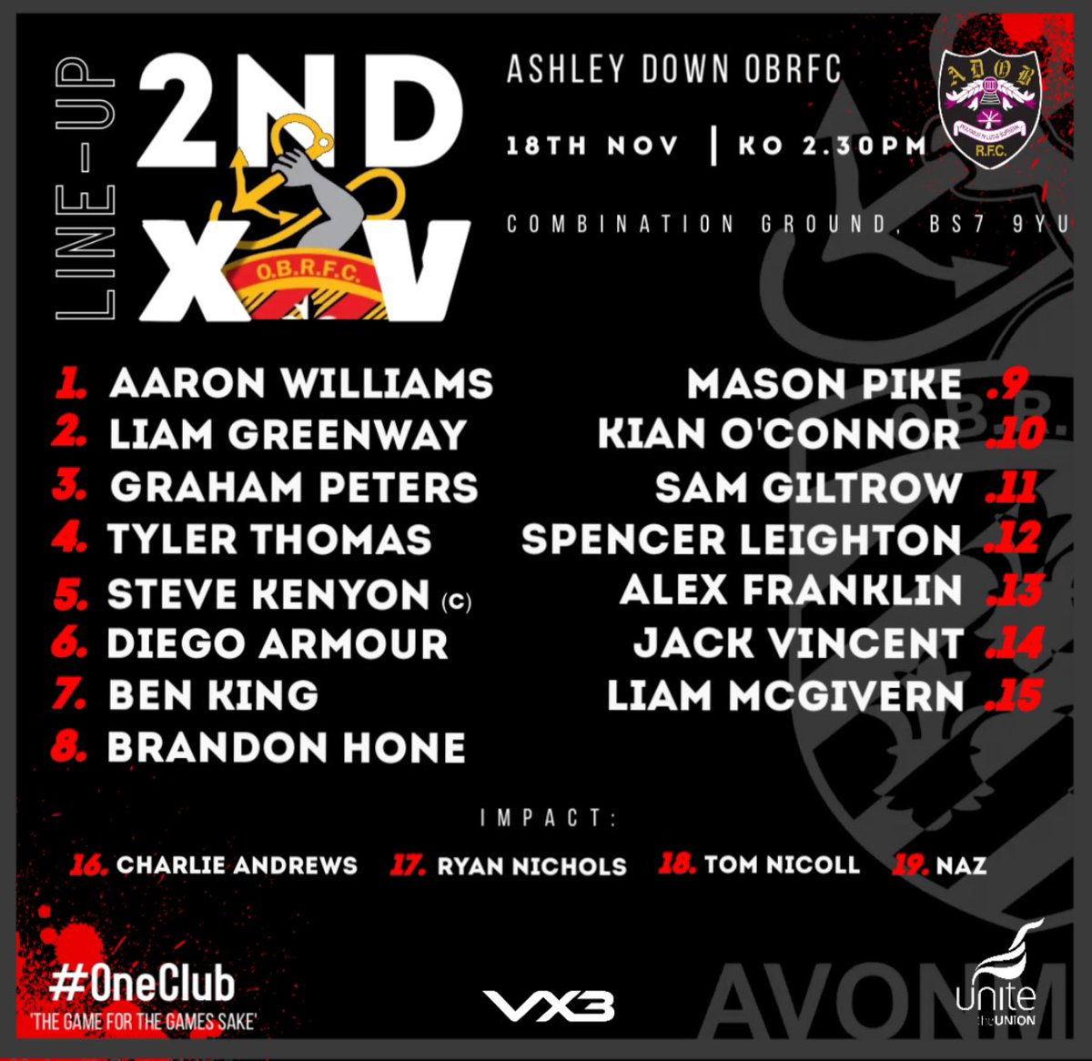 SQUAD ANNOUNCEMENT⤵️ Here are our 1st & 2nd XV Squads to face @OldEsRFC & @ADOB_RFC respectively… ⚫️🔴⚫️ @swsportsnews @GRFUrugby