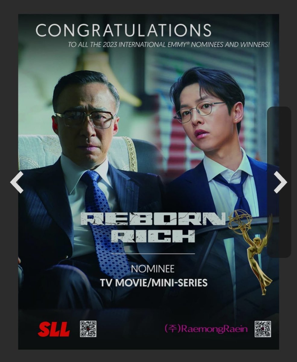 kiailecolombia's tweet photo. salio la revista de los nominados en @iemmys y la serie coreana 
Reborn Rich aparece en página completa 👏🏻
La ceremonia de premiación será  éste lunes 20  en la ciudad 🏙️  de New York 💙
#Rebornrich
#SongJoongKi 
#송중기 https://t.co/eYVY7c6c0p
