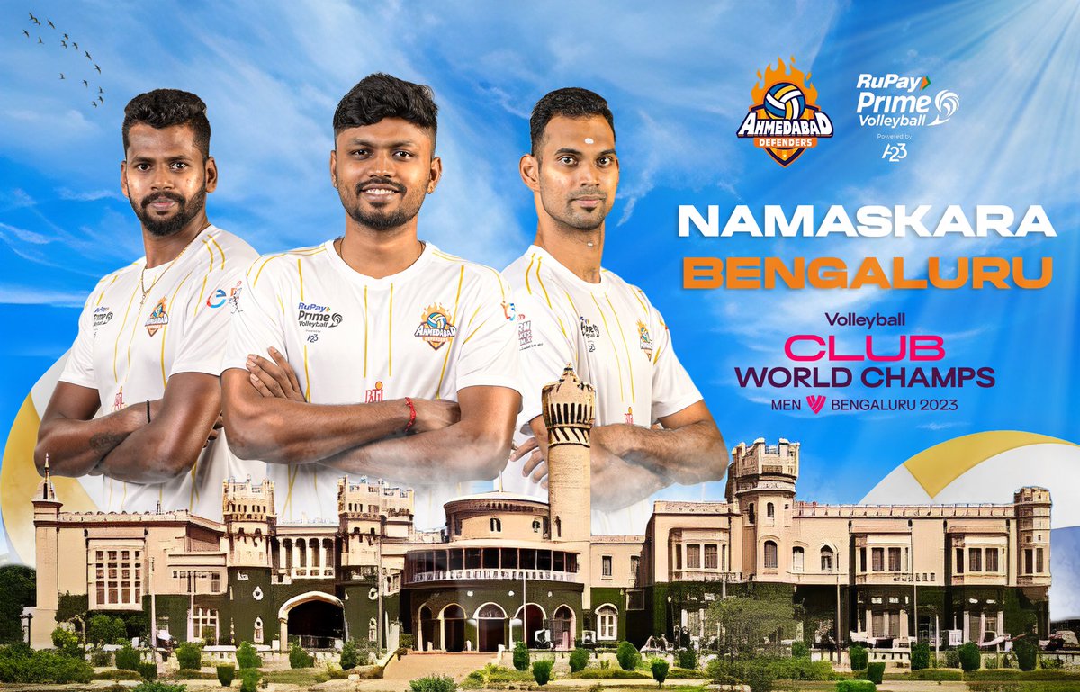 Amd_Defenders's tweet image. Namaskara Bengaluru! 🌆

The #DamdaarDefenders are here with the same energy, the same intensity, but a whole new mission! 🏐

Our sights are set on the Volleyball Club World Champs 2023. 

Get ready for a spectacular showdown as we aim for glory and chase the championship dream!