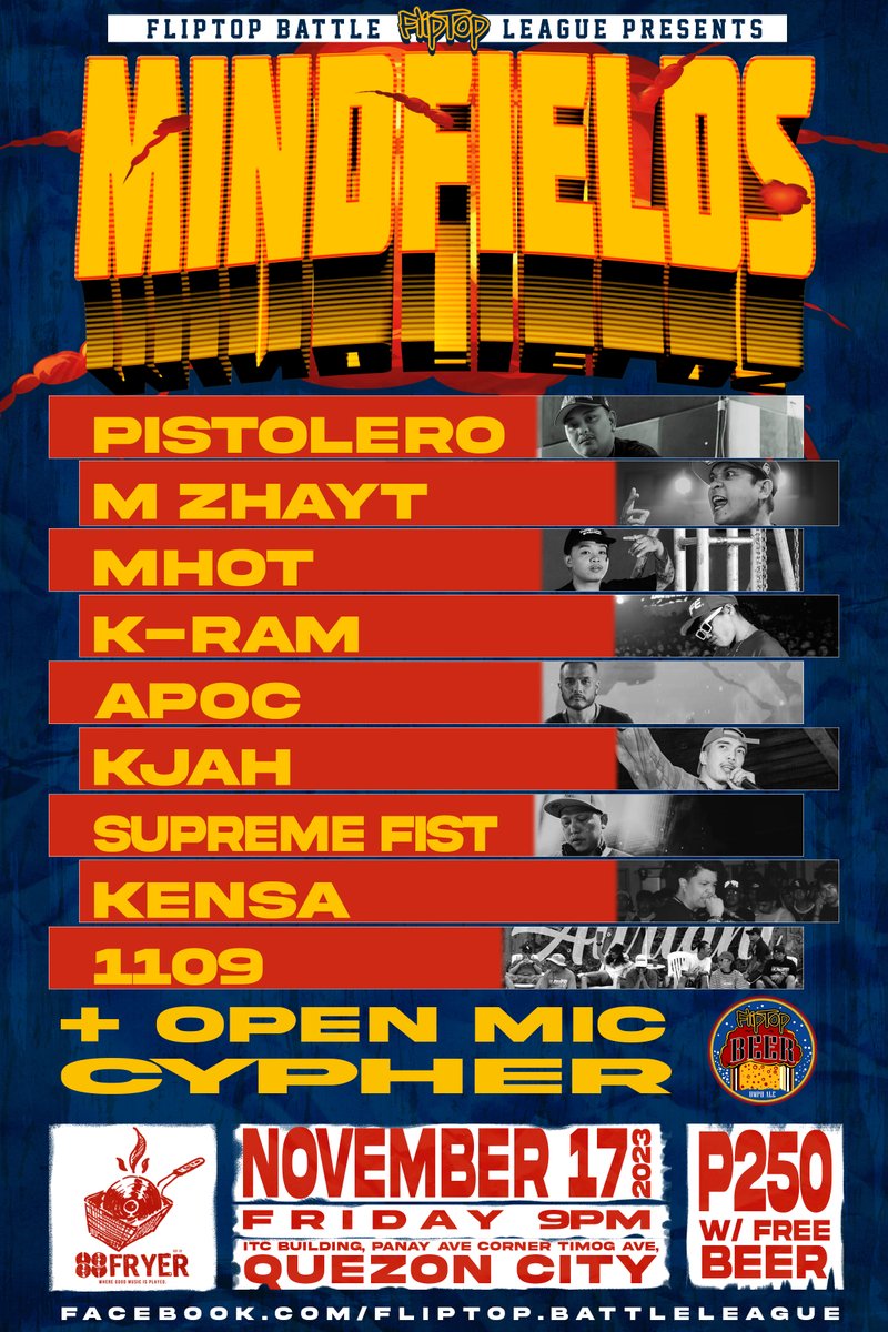 FlipTop_Battles's tweet image. Game na mamaya maya dito sa 88FRYER, Timog (corner Panay) Ave., QC! 

Para sa mga naghahanap ng simpleng HipHop night at FlipTop Beer! 
#FlipTop #MindFields