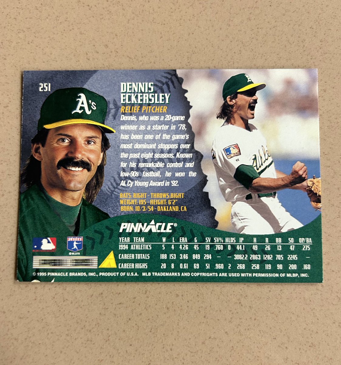 WaxEraBinders's tweet photo. #fastballfriday for our friends in Oakland. Eck was the premier closer for a stretch in baseball. 
1992 Cy Young and MVP! 👀 https://t.co/KSLQtBGxnO
