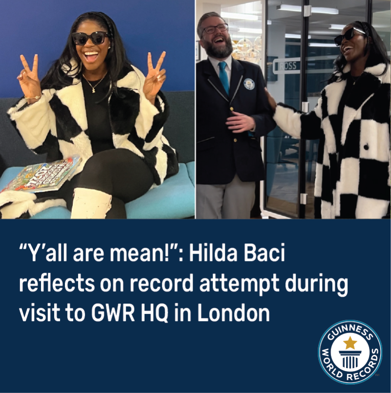 GWR's tweet photo. Hilda Baci visited our office on #GWRDay to chat to the adjudicator who awarded her the longest cooking marathon back in May.