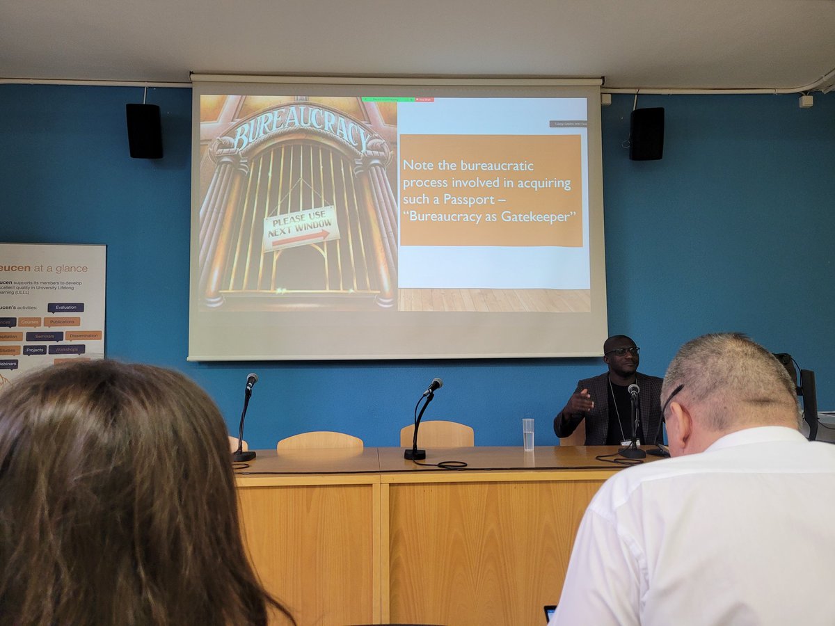 Undertepresentation of minority groups in #highered. In the case of refugees, there is a qualifications passport, but access is limited due to bureaucracy. Bureaucracy als gate keeper. Great keynote by Emmanuel Acquah at the #eucenautumnseminar2023 <a href="/eucen/">eucen Network</a>