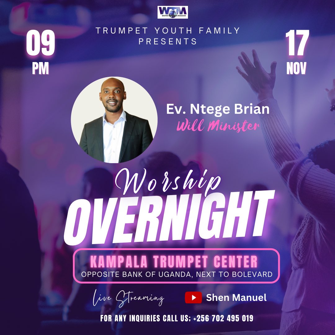 ShenmanuelArt's tweet photo. HAPPENING TONIGHT 👏👏👏

Attend either ONLINE or Join us at Kampala Trumpet Center in the middle of the Capital City of Uganda right opposite Bank of Uganda

Watch online via this link 👉 https://t.co/iCLdIF7yBe

DON’T MISS 🙌🙌 https://t.co/G8moJy1kol