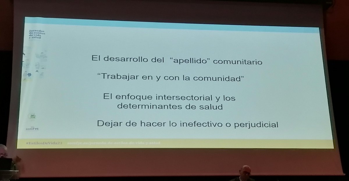 #EstilosDeVida23 #efyc #EFYC @semfyc

@pacocegri nos presenta la conferencia de A. Martín Zurro,
♦️Problemas emergentes
♦️Problema sanitario centrado en instituciones no en personas
♦️Abordar la comunidad