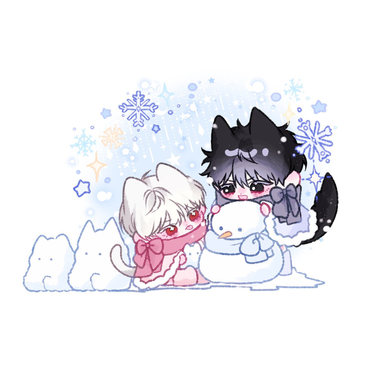 {눈사람 만들기❄️} 고정틀 커미션 엽니다! 목표인원 채워지면 알티추첨 2분 원하시는 고정틀 그려드려요! 신청문의 바이오 오픈채팅 참고해주세요✨