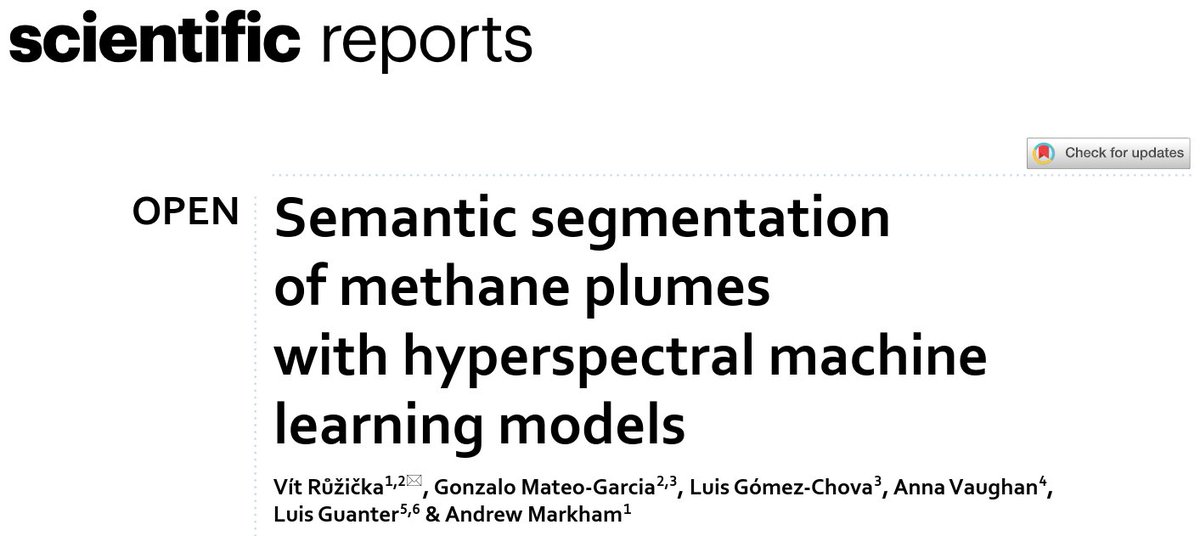 🧵 (1/4) "Semantic Segmentation of Methane Plumes with Hyperspectral Machine Learning Models" 🌈🛰️, was just published at the Nature Scientific Reports journal.

📜 Paper: nature.com/articles/s4159…
💻 Code: github.com/spaceml-org/ST…
💾 Data: zenodo.org/records/7863343