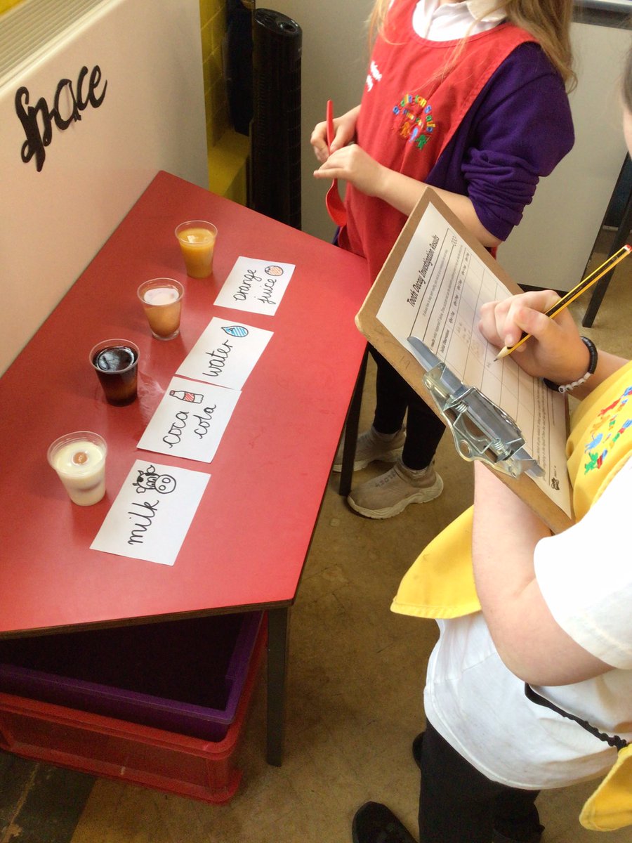 bspsofficial's tweet photo. It turns out sugary drinks really do cause tooth decay! The egg in Coca Cola was the worst affected, which is what we predicted would happen. Here it is alongside the egg in water; just look at the difference! #bsps #bspsYear4 #bspsScience https://t.co/E5cewpGWHw