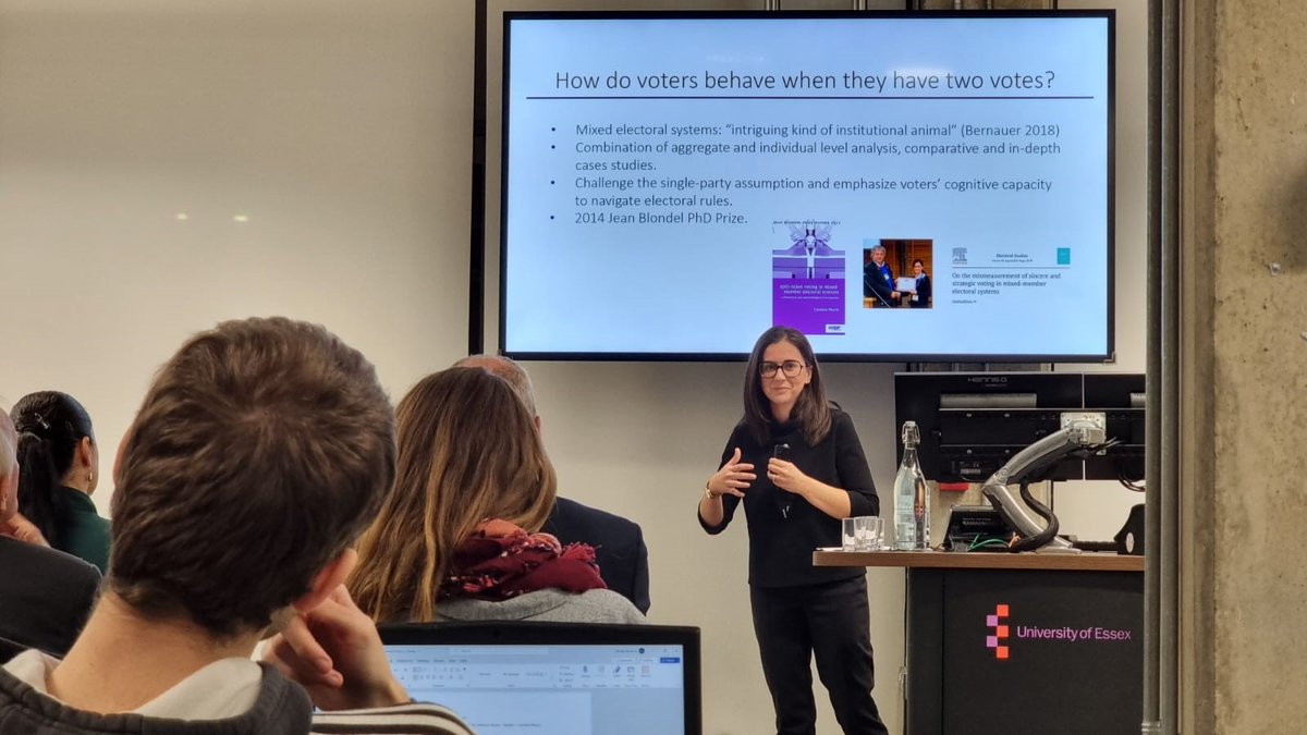 It was such an honour and privilege to chair last night's inaugural #JeanBlondel Lecture, co-hosted by @ECPR and @uniessexgovt, and to hear of the amazing research being undertaken by the fantastic @carolinaplescia
