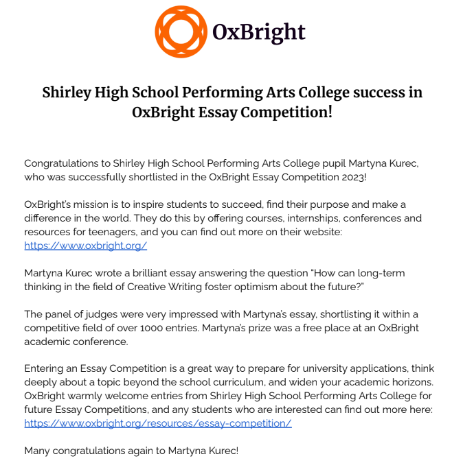 ShirleyHigh6th's tweet photo. Amazing work from our Year 12, Martyna K! Showing true #scholarly behaviour! #weareshirley https://t.co/wTtJJKnhMi
