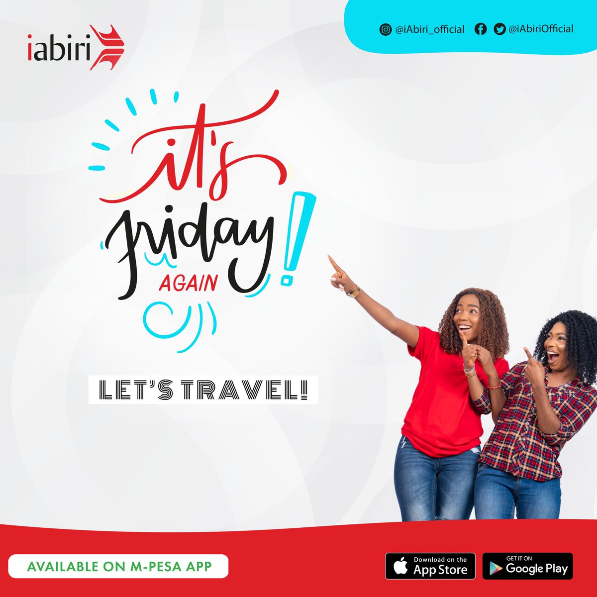 It's Fri-yay again...that means Traveday!🤗🧳
Book your bus ticket and let's hit the road once again with road trip vibes🌍 Good vibes only✌️
To book: iabiri.com
#BookBusBilaHustle
#AlusaWhyAreYouTopless #CustomerObsessionMonth 
Everton Mombasa Candle Diddy