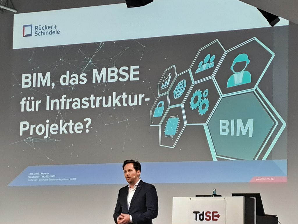 Keynote at the #tdse23 @incose_org about the #BIM Building Information Modeling in Infrastructure. Synergies with #systemsengineering. A great opportunity for both. #smartcity. Presented by @_JanTon_ THANKS for this impuls.