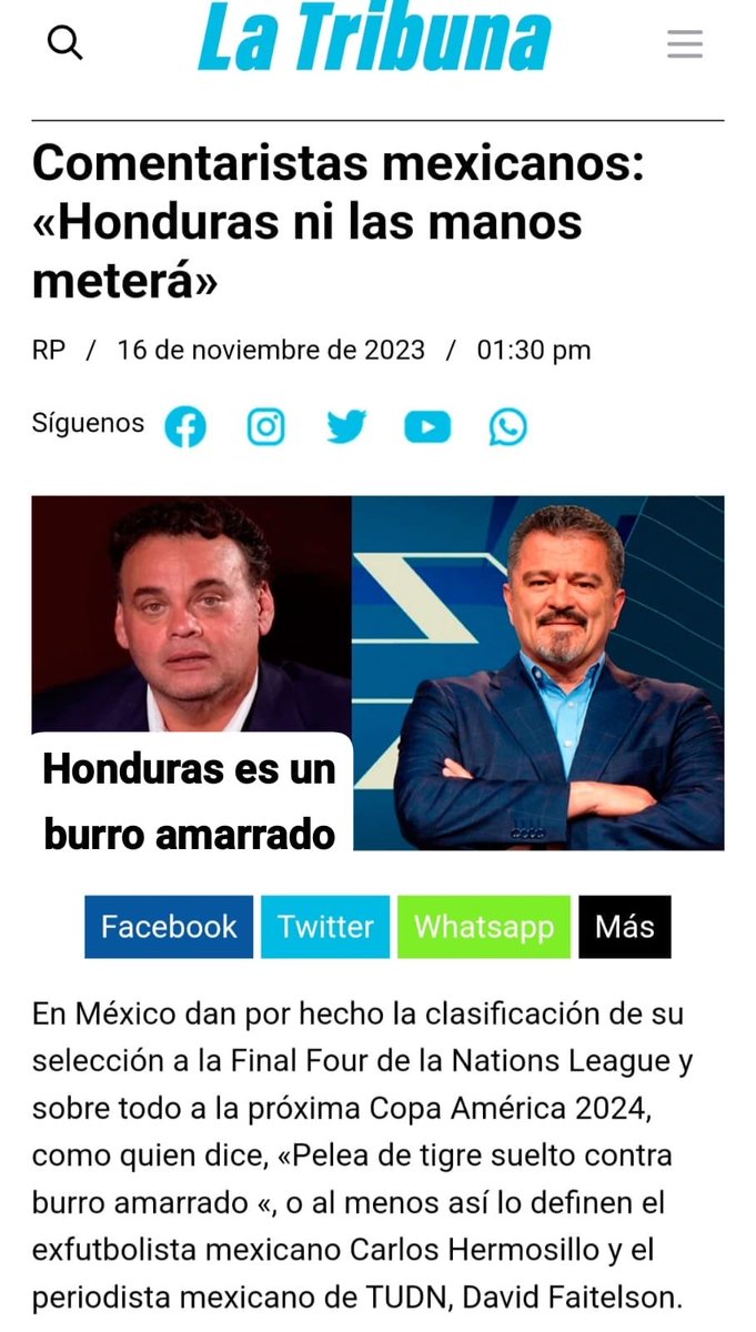 ricardo_hn's tweet photo. Los cerotes de @carloshermosillo y ⁦@DavidFaitelson_⁩ así se refieren a mi Seleccion de Honduras . 
La soberbia es el origen de todos los pecados, nosotros humildes, disciplinados y a sacar la garra catracha .⁦ #vamosHonduras
@FenafuthOrg https://t.co/0zT6Xl7B1C