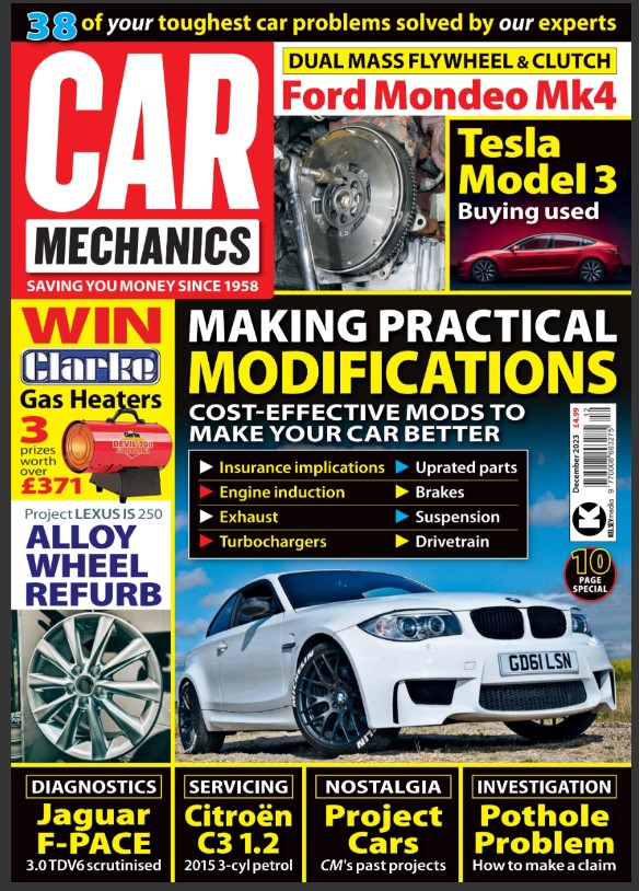 This months Car Mechanics out now, we have a Ford Mondeo in the clutch clinic and our instant expert feature is all about making modifications.
We also look at a Citron C3 in the service bay and cover the electronic diagnosis on a Jaguar F-Pace 3.0D.
And I look into potholes