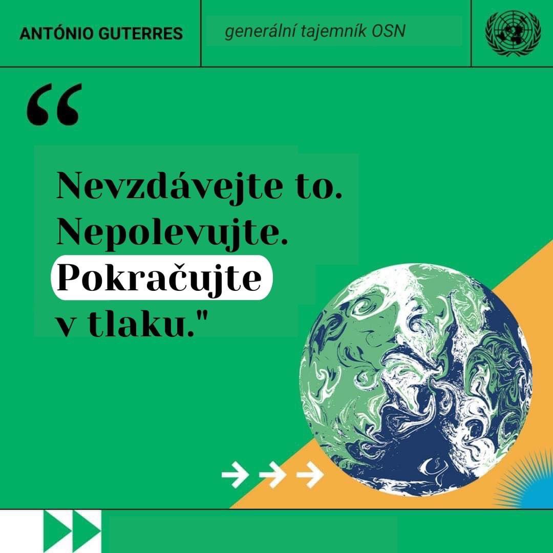 OSNPraha's tweet photo. Mladí jsou v čele #AkceProKlima. Pokračujte ve svých hlasitých výzvách k řešení klimatické krize. Jde o celou planetu! -- generální tajemník OSN António Guterres
#COP28 https://t.co/v8VcQoDj0Y