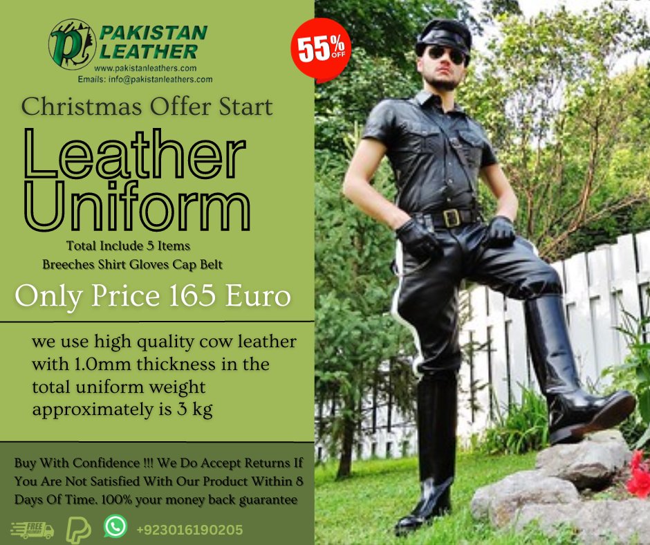 Special Offer For Christmas With 55% Discount.
Price Only #165_Euro 
#LeatherUniform
#LeatherOutfit
#UniformFashion
#LeatherStyle
#LeatherApparel
#FashionStatement
#LeatherLove
#UniformInspiration
#LeatherTrend
#EdgyFashion
#UniformChic
#LeatherEnsemble
#FashionForward