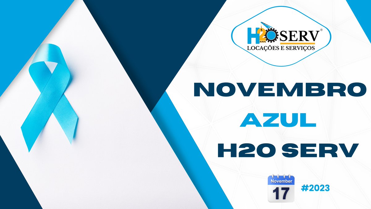 h2oservBR's tweet photo. 💙 Na H2O SERV, a saúde está em primeiro lugar! Em novembro, apoiamos a campanha #NovembroAzul e incentivamos a conscientização sobre o câncer de próstata. Juntos, vamos cuidar da saúde masculina! 🚹💧 #H2OSERV #Prevenção #SaúdeMasculina https://t.co/V9Ufu4a54p