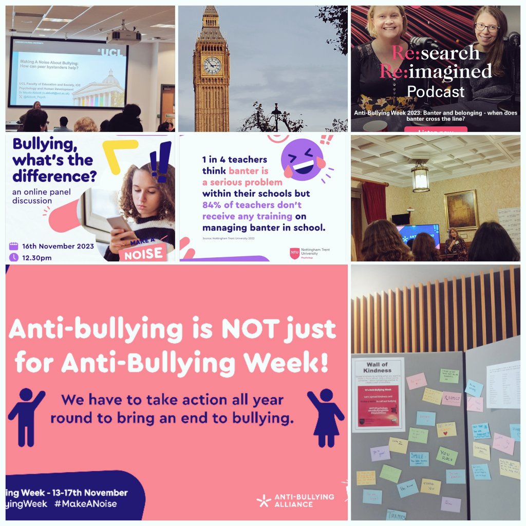 Bullying and Aggressive Behaviour Research Group (@bab_researchntu) on Twitter photo What a week! It was great to be able to #MakeANoise during #AntiBullyingWeek about our work on banter vs bullying. Thank you to the <a href="/ABAonline/">Anti-Bullying Alliance #AntiBullyingWeek</a> team & everyone who supported us
<a href="/PsychologyNTU/">NTU Psychology</a>
<a href="/NTUSocSciences/">NTU School of Social Sciences</a>
<a href="/ntu_research/">NTU Research</a>
<a href="/LorenAbell7/">Dr Loren Abell</a>
<a href="/LucyRBetts/">Lucy Betts</a>
<a href="/sarah_buglass/">Dr Sarah Buglass</a>
@OonaghSteer What a week! It was great to be able to #MakeANoise during #AntiBullyingWeek about our work on banter vs bullying. Thank you to the <a href="/ABAonline/">Anti-Bullying Alliance #AntiBullyingWeek</a> team & everyone who supported us
<a href="/PsychologyNTU/">NTU Psychology</a>
<a href="/NTUSocSciences/">NTU School of Social Sciences</a>
<a href="/ntu_research/">NTU Research</a>
<a href="/LorenAbell7/">Dr Loren Abell</a>
<a href="/LucyRBetts/">Lucy Betts</a>
<a href="/sarah_buglass/">Dr Sarah Buglass</a>
@OonaghSteer