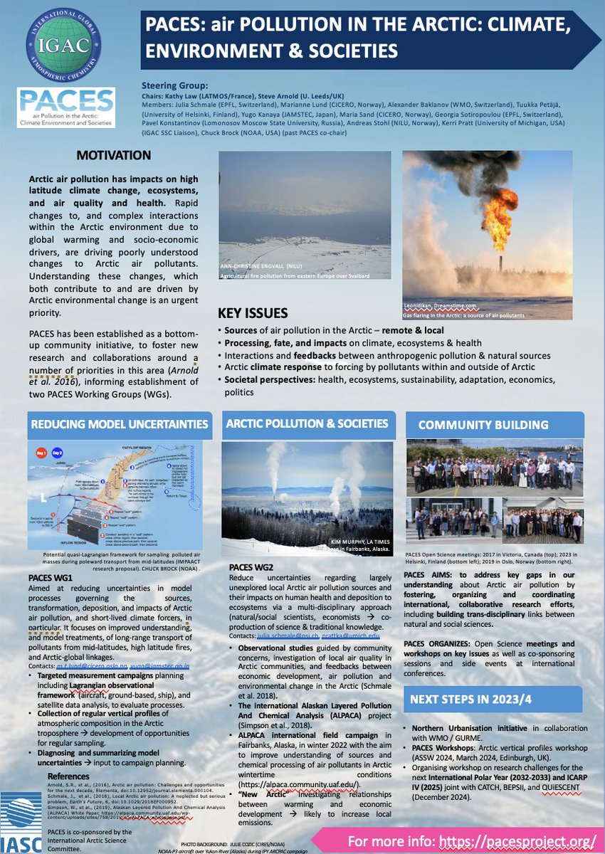Our @IGACProject @IASC_Arctic PACES poster on international collaborative #Arctic #airpollution research is on display at the IGAC Early Career Researchers online conference. Please get in touch if you would like to hear more about PACES activities and plans.