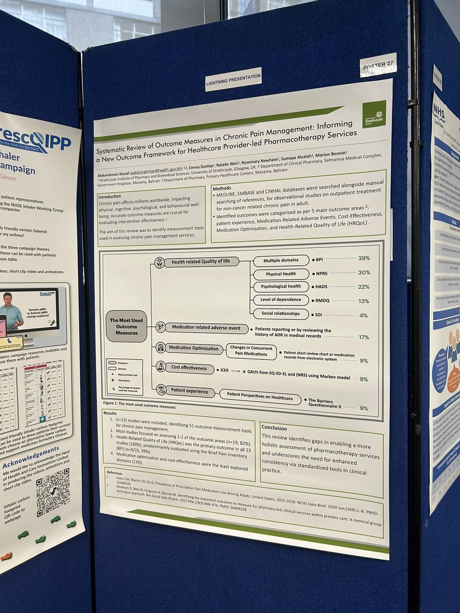 PEHCR_SIPBS's tweet photo. First up! Emma Dunlop provided a lightning poster presentation on MSc student Abdulrahman Sharaf’s systematic review of chronic pain outcomes, poster co-authored by PEHCR colleagues @rieweilatan @marionbennie1 and others. #sp3aconference #sp3a2023 https://t.co/bAyYim5Fcy