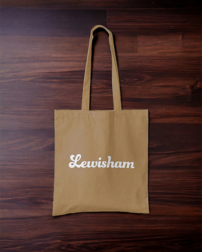 Discover the ultimate in Lewisham style with our exclusive collection of shoppers. Stay connected to your local roots with our thoughtfully curated totes, and now introducing a limited edition color – camel!