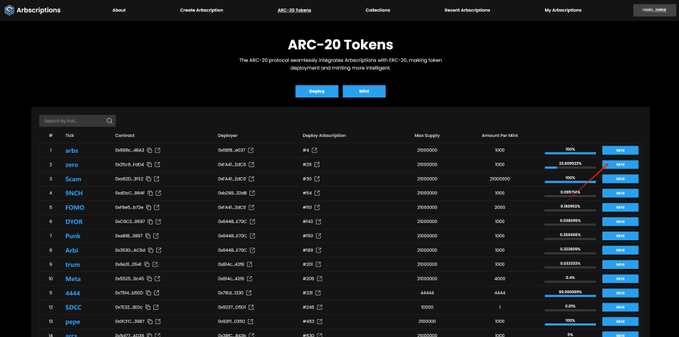 简单易用的打铭文工具：ethscriber.xyz   

所有的L2都可以用这个平台， 切换对应链就可以了。  下次别人打什么你拿到mint格式， 切换到对应链 就可以去打了。
举例说明使用方法：如arc20
1、打开arb20的网站arbscriptions.com/arc20，选择token点击后面的mint按钮；