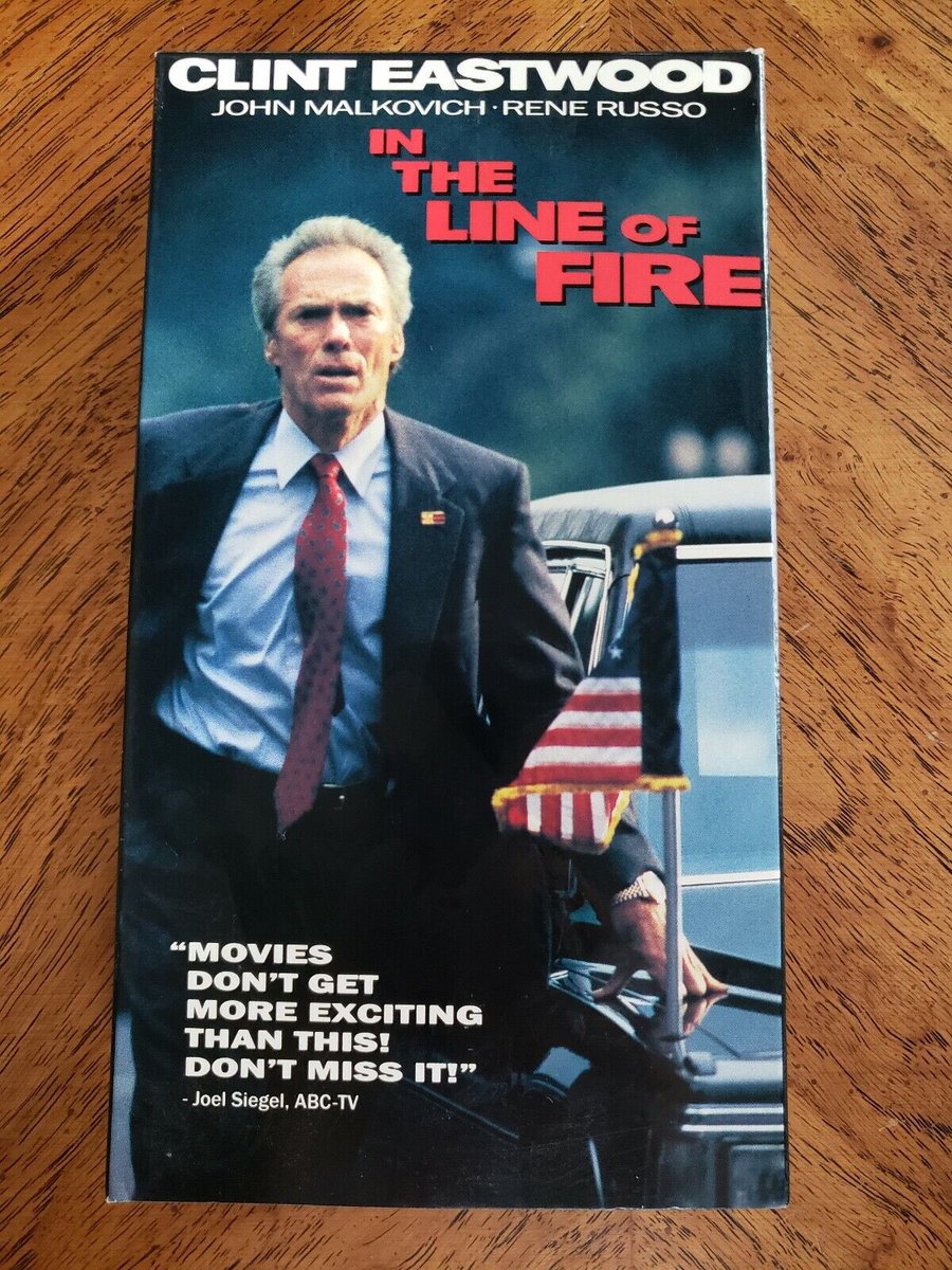 “The same government that trained me to kill trained you to protect. Yet now you want to kill me while up on that roof I protected you. They're gonna write books about us, Frank.” #vhs #90s #inthelineoffire #clinteastwood #johnmalkovich #renerusso #dylanmcdermott #johnmahoney