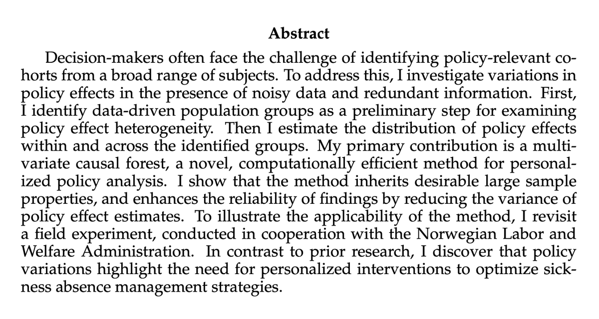 jenniferdoleac's tweet photo. Maria Nareklishvili

JMP: "Adaptive Estimation of Group Average Policy Effects"

Website: https://t.co/aoAdnIZa26 https://t.co/e2LvzEHI91