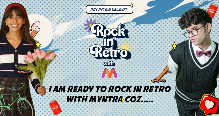 I am ready to Rock in Retro with Myntra coz .... Complete the sentence and one quirky entry bag a Myntra gift voucher worth Rs. 20K Don't forget to use #RockInRetroWithMyntra #RetroPartyWithMyntra with your entry & follow @myntra to qualify. #Contest #ContestAlert