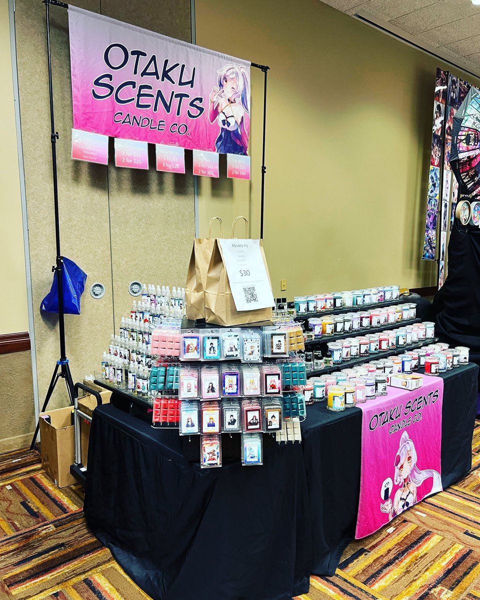 All set up at Colossalcon North! Come by, say hi, and smell some goodies!