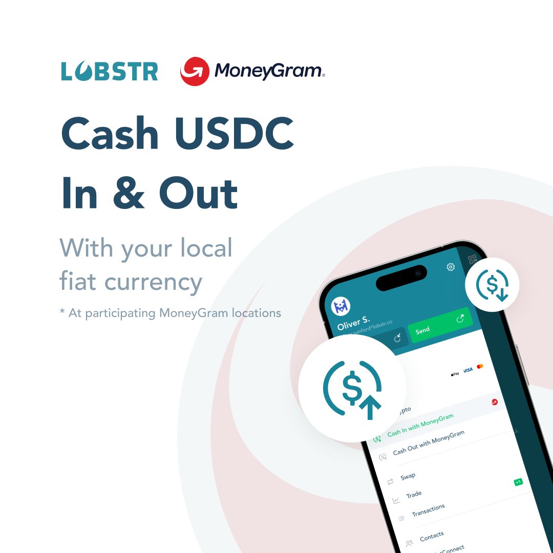 You can experience the beauty of cash-to-crypto conversions with @MoneyGram  inside LOBSTR! Having fiat on/off ramps enabled for cash users brings a  world of wealth to our services 💵