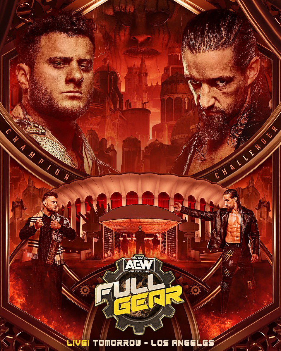 The official match poster for MJF vs. Jay White at AEW Full Gear ⚙️