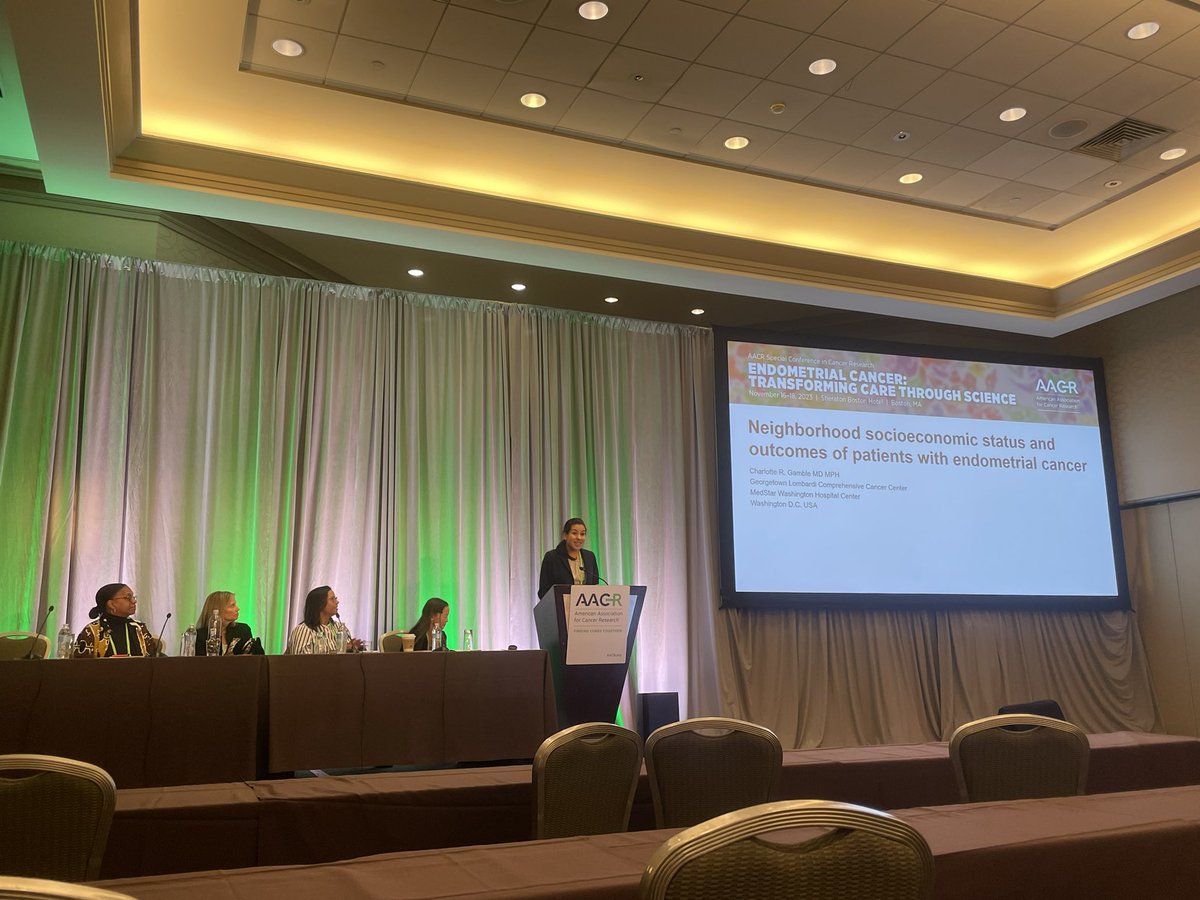 VeeMuj's tweet photo. The racial disparities section at #AACRec23 did not disappoint. Amazing talks by @char_gamble #LisaBarr #MichelleCote #AshleyFelix #gynscm #endometrialcancer https://t.co/JlEqSMmhMz