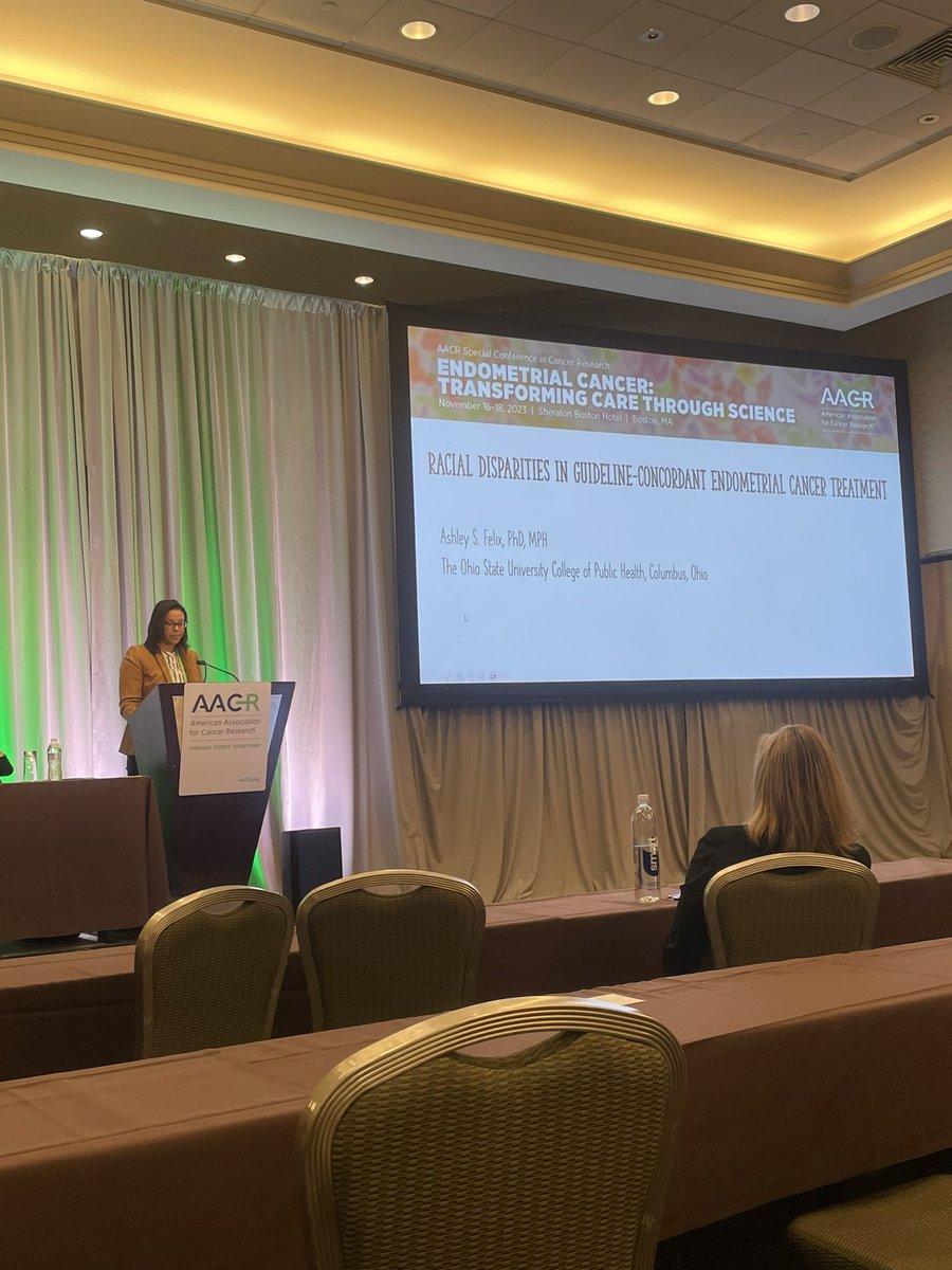 VeeMuj's tweet photo. The racial disparities section at #AACRec23 did not disappoint. Amazing talks by @char_gamble #LisaBarr #MichelleCote #AshleyFelix #gynscm #endometrialcancer https://t.co/JlEqSMmhMz