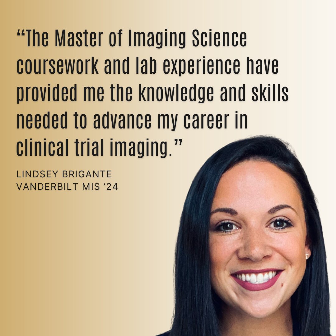 With 10 years of medical imaging experience, Lindsey Brigante chose VUSM's MIS program to help her take the next step in her career. Now part of the program's inaugural class, she says she's on the right track to become an imaging scientist. Learn more: ow.ly/8w4X50Q8UqE