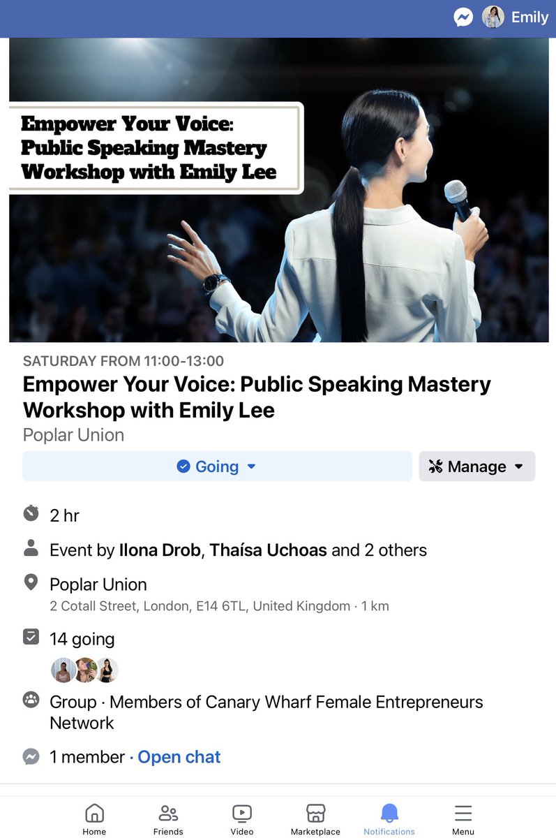 Can’t wait to be hosting this 2 hour public speaking crash course tomorrow 😃