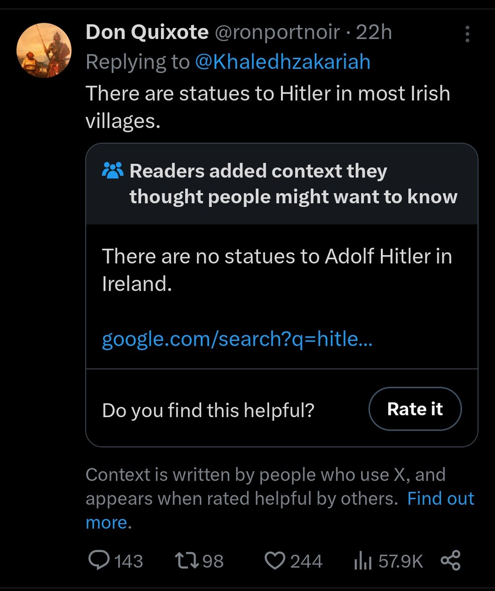 KingCurly's tweet photo. @ronportnoir @Khaledhzakariah Sometimes the fact checkers responses are so blunt it's almost like they are part of the original joke. https://t.co/ZfngbLxT4r