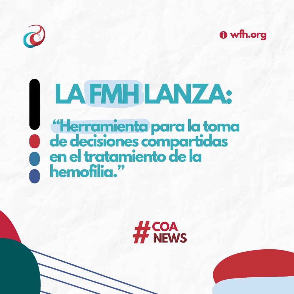 🗞️¡La Federación Mundial de Hemofilia (FMH) lanza su Herramienta para la toma de decisiones compartidas en el tratamiento de la hemofilia! 
❗️Tomar decisiones compartidas ayuda a los pacientes a sentirse preparados en el proceso de toma de decisiones. WFH.COM