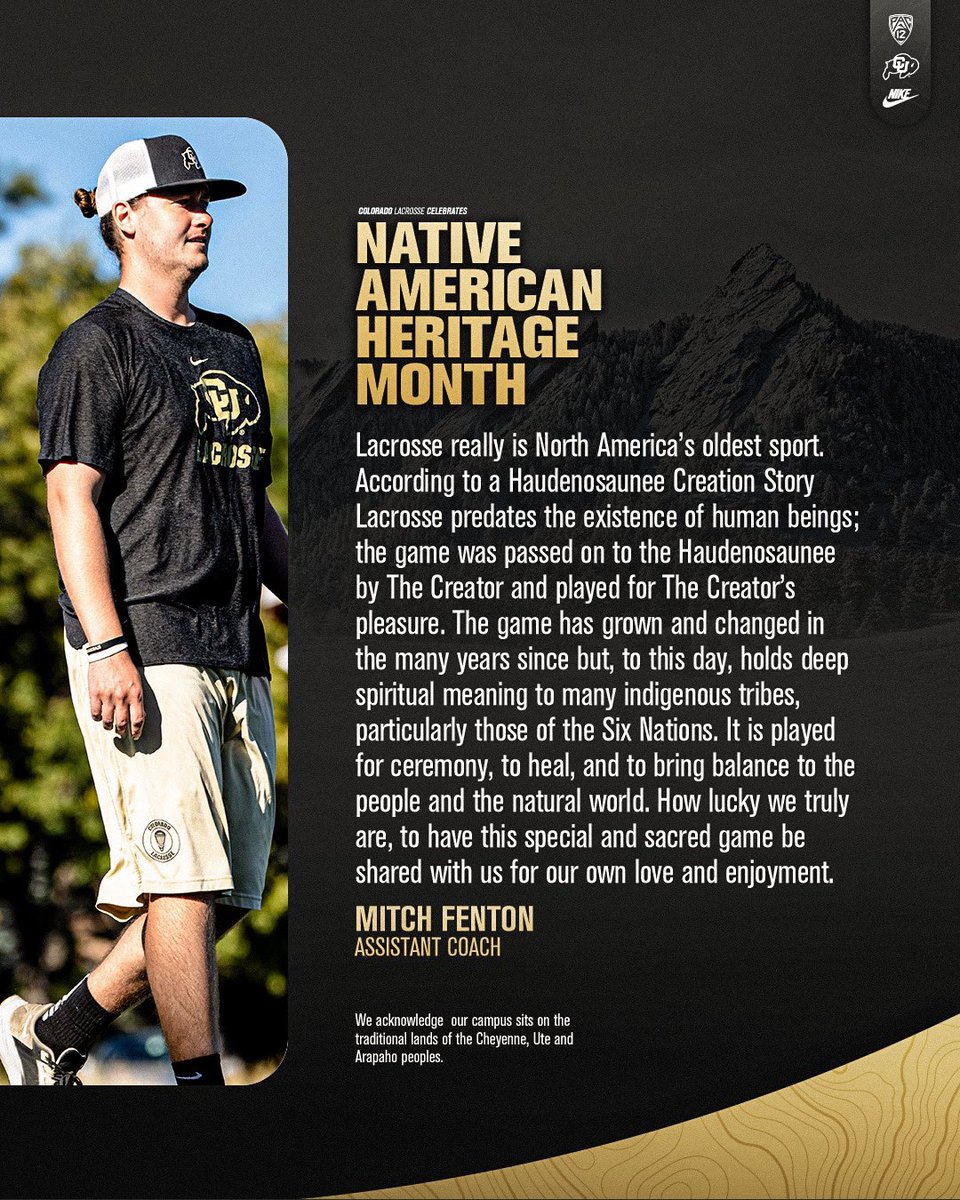 CUBuffsWLax's tweet photo. Honoring the roots of the medicine game 🥍

#GoBuffs // #nativeamericanheritage https://t.co/bNR7i3Sse2