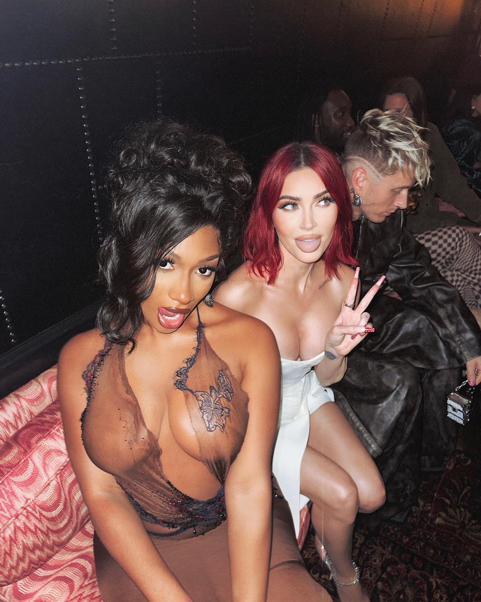 mgkmagic's tweet photo. Megan Thee Stallion, Megan Fox, and Machine Gun Kelly at the GQ Men of the Year party https://t.co/dejPJuthUJ