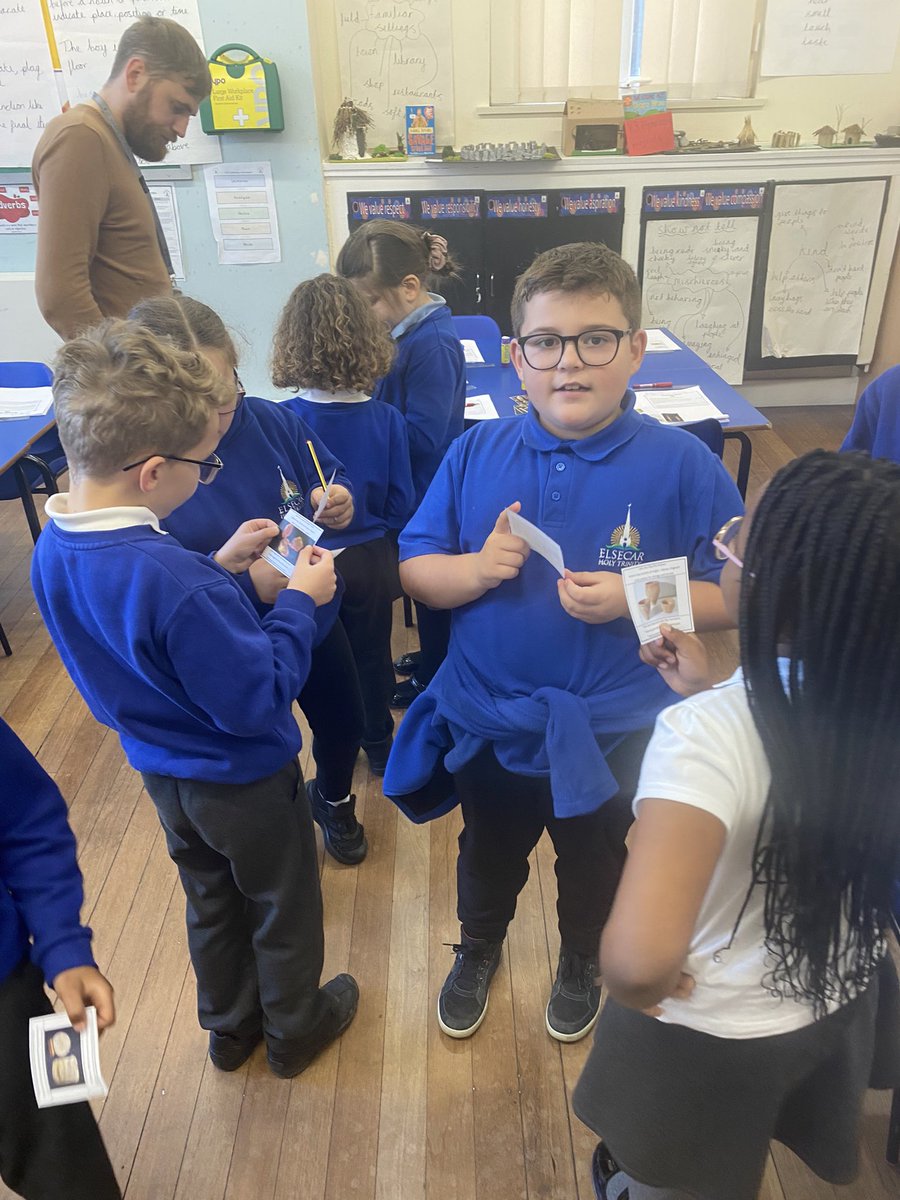 BiramClass's tweet photo. In history today we were traders from the Bronze Age. We all had a name, job and country we were from. We were trading our goods just like the people would have done during this time. We really enjoyed it! https://t.co/Rmk4le2Pi5