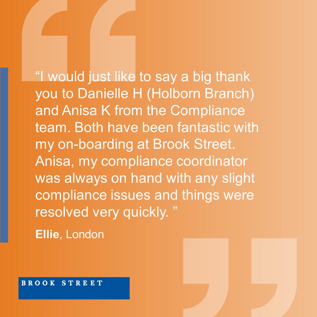 At Brook Street, delivering exceptional service is our priority. Our dedicated staff are committed to providing a seamless on-boarding process. Discover how we can help you secure your next role by visiting our website! 

bit.ly/2FIMAFr