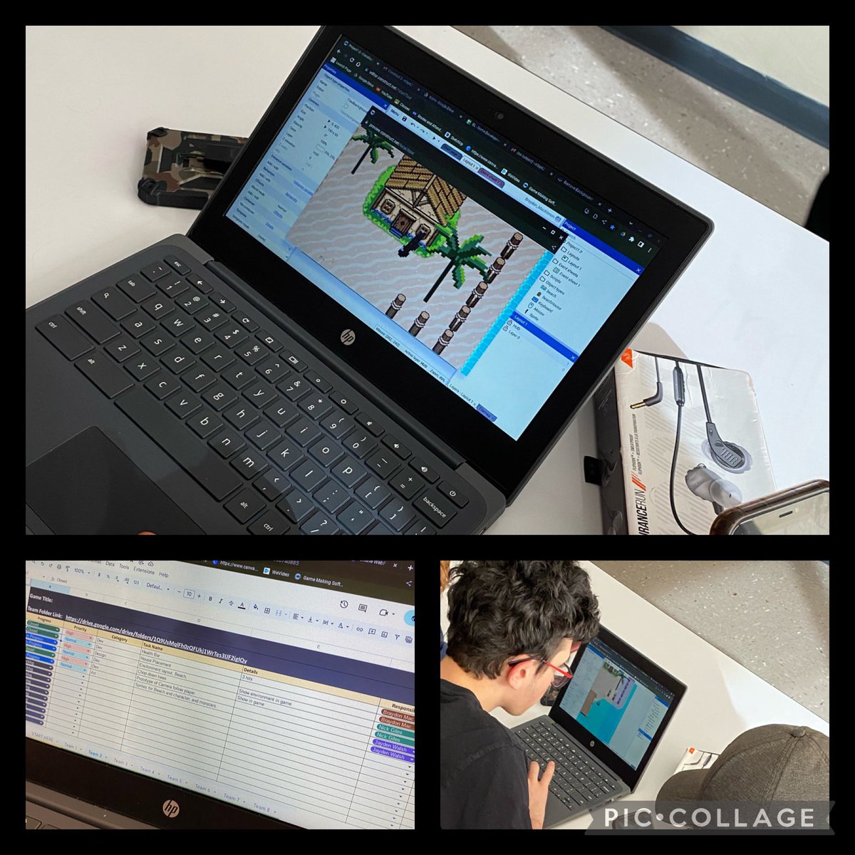 RRobertsLHS's tweet photo. Three of @lockviewhigh’s co-op students are learning from their mentors via @brilliant_labs about video game development. Today, the students are problem-solving collision issues. Lots of great conversations! @John_E_MacLean https://t.co/BLYs2w2WDh